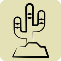 icono cactus. relacionado a americano indígena símbolo. mano dibujado estilo. sencillo diseño editable. sencillo ilustración vector