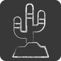 Icon Cactus. related to American Indigenous symbol. chalk Style. simple design editable. simple illustration vector