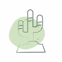 icono cactus. relacionado a americano indígena símbolo. color Mancha estilo. sencillo diseño editable. sencillo ilustración vector