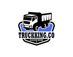 Dump trucking company logo design. Tipper truck logo vector isolated. Ready made logo template set vector isolated