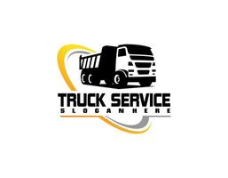 Dump truck company logo. Trucking logo vector isolated