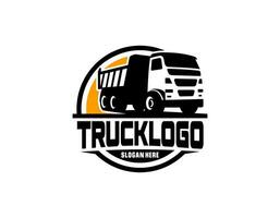 Dump truck company logo. Trucking logo vector isolated