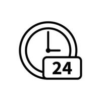 Open 24 hours outline icon vector