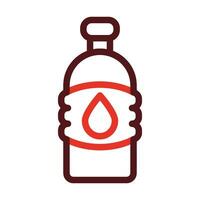 Water Bottle Thick Line Two Color Icons For Personal And Commercial Use. vector