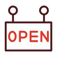 Open Thick Line Two Color Icons For Personal And Commercial Use. vector
