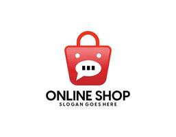 Online Shop Logo. Happy Shop Logo design vector