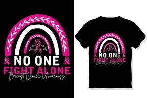 No one fight alone breast cancer awareness t shirt vector
