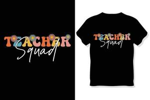 teacher Squad Retro wavy Teacher t shirt ,Teachers day  t shirt vector