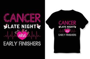 cáncer tarde noche y temprano finalizadores, mama cáncer conciencia t camisa vector