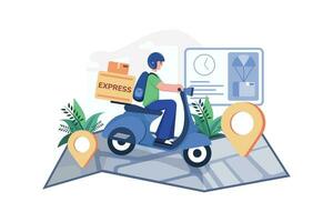 Express delivery service Illustration concept. A flat illustration isolated on white background vector