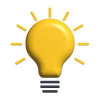 light bulb 3d icon png transparent. innovation Ideas Symbol