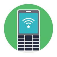 Mobile with wifi signals, mobile wifi vector