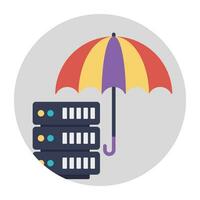 Hosting servers placed in a place, data center concept vector