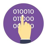 Flat icon design of binary code vector