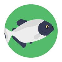 un linda acuático dibujos animados pescado vector icono