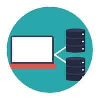 Cloud computing linked to server, server backup vector