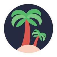 Tropical palm trees on a beach vector