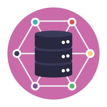 Cloud computing linked to server, server backup vector