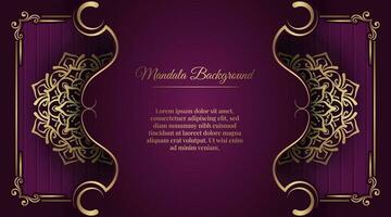 Luxury background with golden mandala ornament vector