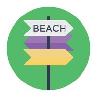 Directions via fingerpost, colored icon design vector