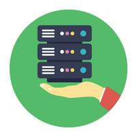 Hosting servers placed in a place, data center concept vector
