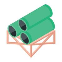 Modern isometric icon of concrete pipes vector