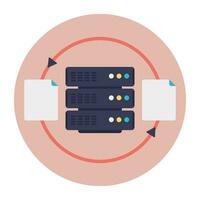 Hosting servers placed in a place, data center concept vector