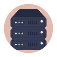 Hosting servers placed in a place, data center concept vector