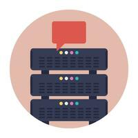 Hosting servers placed in a place, data center concept vector