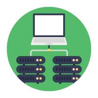 Hosting servers placed in a place, data center concept vector