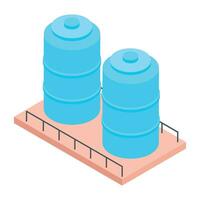 prima isométrica icono de petróleo deposito vector