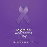 Migraine Awareness Week design template good for celebration. ribbon design template. ribbon vector. flat design. eps 10. vector