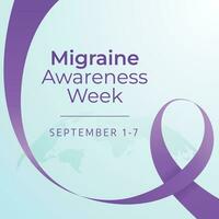 Migraine Awareness Week design template good for celebration. ribbon design template. ribbon vector. flat design. eps 10. vector