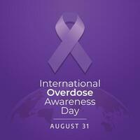 International Overdose Awareness Day design template good for celebration. ribbon design template. flat design. eps 10. vector