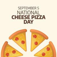 National Cheese Pizza Day design template good for greeting usage. cheese pizza design. pizza vector illustration. flat design. eps 10.