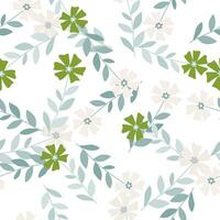 Cute stylized ditsy flower seamless pattern. Decorative naive botanical backdrop. vector