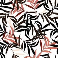 Abstract jungle palm leaf seamless pattern. Stylized tropical palm leaves wallpaper. vector
