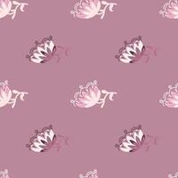 Stylized wildflower seamless pattern. Decorative naive flower botanical background. vector