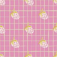 Cute strawberries seamless pattern. Doodle strawberry endless background. Hand drawn fruits wallpaper vector