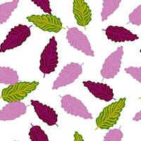 Abstract autumn leaves seamless pattern. Simple botanical leaf background. vector