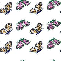 Simple stylized moth seamless pattern. Butterflies wallpaper. Flying insect print. vector
