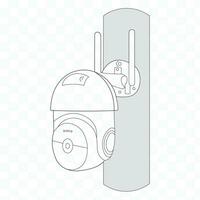 Web cam camera, personal home security HD camera, vector, line art, illustration, eps10. vector