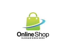 Online Shop Logo. Happy Shop Logo design vector