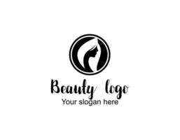 Vector image. Logo for business in the industry of beauty, health, personal hygiene. Beautiful image of a female face. Linear stylized image. Logo of a beauty salon, health industry, makeup artist.