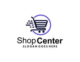 Online shop logo design template vector