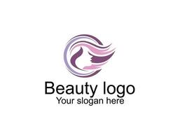 beauty gold woman logo template vector