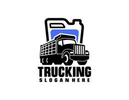 Dump trucking company logo design. Tipper truck logo vector isolated. Ready made logo template set vector isolated