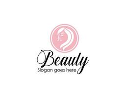 Vector image. Logo for business in the industry of beauty, health, personal hygiene. Beautiful image of a female face. Linear stylized image. Logo of a beauty salon, health industry, makeup artist.