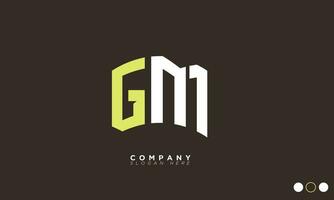 gm alfabeto letras iniciales monograma logo mg, sol y metro vector