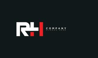 RH Alphabet letters Initials Monogram logo HR, R and H vector